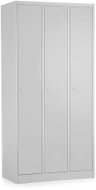 Rauman metal wardrobe triple cabinet 90 × 50 × 180 cm, cylinder. lock, RAL 7035 - Workshop Furniture Set