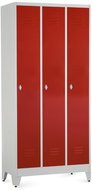 Rauman metal wardrobe with three legs 90 × 50 × 191,5 cm, rotary lock, RAL 3000 - Workshop Furniture Set
