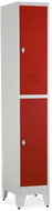 Rauman 2box metal wardrobe on reg. legs, swivel lock, RAL 3000 - Workshop Furniture Set
