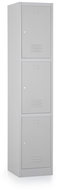Rauman 3box metal wardrobe, cylinder. lock, RAL 7035 - Workshop Furniture Set