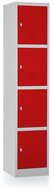 Rauman 4box metal wardrobe, rotary lock, RAL 3000 - Workshop Furniture Set