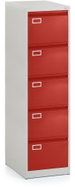 Rauman metal filing cabinet A4 - 5 drawers, RAL 3000 / RAL 7035 - Drawer Chest