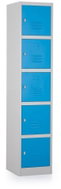 Rauman 5-box metal wardrobe, swivel lock, RAL 5012 - Workshop Furniture Set