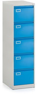Rauman metal filing cabinet A4 - 5 drawers, RAL 5012 / RAL 7035 - Drawer Chest