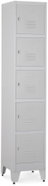 Rauman 5-box metal wardrobe on reg. legs, swivel lock, RAL 7035 - Workshop Furniture Set