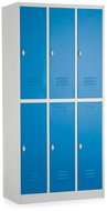 Rauman 6-box metal wardrobe, swivel lock, RAL 5012 - Workshop Furniture Set
