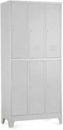 Rauman 6-box metal wardrobe on legs, cylinder. lock, RAL 7035 - Workshop Furniture Set