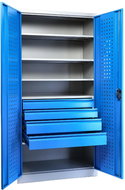 Rauman metal tool cabinet with drawers - height 183 cm, cylinder. lock, RAL 5012 - Workshop Furniture Set