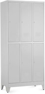 Rauman 6-box metal wardrobe on reg. legs, cylindrical. lock, RAL 7035 - Workshop Furniture Set