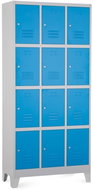 Rauman 12-box metal wardrobe on legs, cylinder. lock, RAL 5012 - Workshop Furniture Set