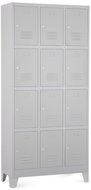 Rauman 12-box metal wardrobe on legs, cylinder. lock, RAL 7035 - Workshop Furniture Set
