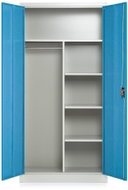 Rauman metal wardrobe, top hat. lock, RAL 5012 - Workshop Furniture Set