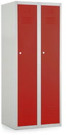 Rauman metal double wardrobe 60 × 50 × 150 cm, cylindrical. lock, RAL 3000 - Workshop Furniture Set