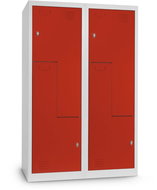 Rauman metal double wardrobe 'Z' 120 × 50 × 180 cm, swivel lock, RAL 3000 - Workshop Furniture Set