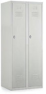 Rauman metal double wardrobe 60 × 50 × 150 cm, swivel lock, RAL 7035 - Workshop Furniture Set