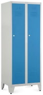 Rauman metal double wardrobe on reg. legs 60 × 50 × 161.5 cm, cylindrical. lock, RAL 5012 - Workshop Furniture Set