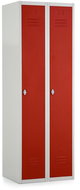 Rauman metal double wardrobe 60 × 50 × 180 cm, rotary lock, RAL 3000 - Workshop Furniture Set