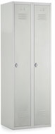Rauman metal double wardrobe 60 × 50 × 180 cm, swivel lock, RAL 7035 - Workshop Furniture Set