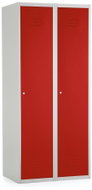 Rauman metal double wardrobe 80 × 50 × 180 cm, cylinder. lock, RAL 3000 - Workshop Furniture Set