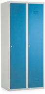 Rauman metal double wardrobe 80 × 50 × 180 cm, cylinder. lock, RAL 5012 - Workshop Furniture Set