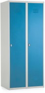 Rauman metal double wardrobe 80 × 50 × 180 cm, swivel lock, RAL 5012 - Workshop Furniture Set