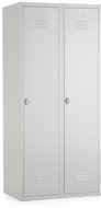 Rauman metal double wardrobe 80 × 50 × 180 cm, swivel lock, RAL 7035 - Workshop Furniture Set