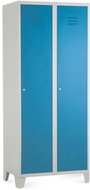 Rauman metal double wardrobe on legs 80 × 50 × 190 cm, cylinder. lock, RAL 5012 - Workshop Furniture Set