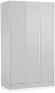 Rauman metal wardrobe triple cabinet 90 × 50 × 150 cm, cylinder. lock, RAL 7035 - Workshop Furniture Set