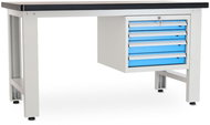 Rauman work table Solid MDF-04, length 150 cm, hanging box, black - Workbench