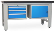 Rauman work table Solid MDF-31, length 150 cm, 2 hanging boxes, black - Workbench