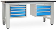 Rauman work table Solid MDF-43, length 180 cm, 2 hanging boxes, black - Workbench