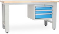 Rauman work table Solid OAK-03, length 150 cm, hanging box, oak - Workbench