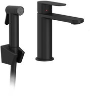 RAVAK CR II 112.20BL Basin mixer 175 mm, with bidet shower, black - Tap