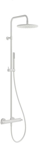 Ravak TE 095.10WHM Shower column with thermostatic mixer, fixed, with shower set, white matt - Tap - Main image