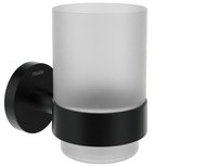 Ravak KN 210.20BLM Holder with glass, black matt - Toothbrush Holder Cup