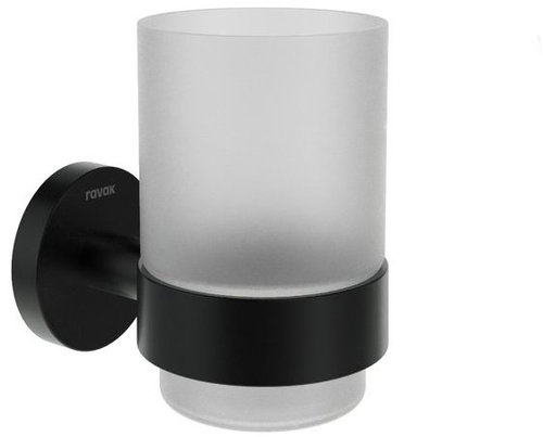 Ravak KN 210.20BLM Holder with glass, black matt - Toothbrush Holder Cup - Main image