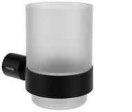Ravak FD 210.20BLM Holder with glass, black matt - Toothbrush Holder Cup