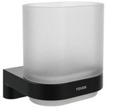 Ravak CR II 210.20BLM Holder with glass, black matt - Toothbrush Holder Cup