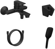 Ravak LF 022.20BLM. +S Bathroom wall-mounted mixer with shower set, black matt - Shower Set