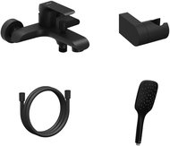 Ravak FL 022.20BLM. +S Bathroom wall-mounted mixer with shower set, black matt - Shower Set