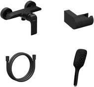 Ravak FL 032.20BLM. +S Wall-mounted shower mixer with shower set, black matt - Shower Set