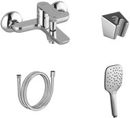 Ravak CL 022.00CR. +S Wall-mounted bath mixer with shower set, chrome - Shower Set