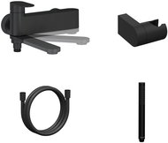 Ravak CR II 022.20BL. +S Bathroom wall-mounted mixer with shower set, black - Shower Set