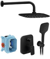 Ravak TD F 090.21BL. O2. RB070 shower socket set, black - Shower Set