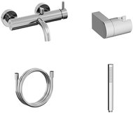 Ravak ES 022.00CR. +S Wall-mounted bath mixer with shower set, Chrome - Shower Set