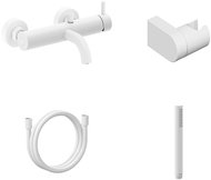 Ravak ES 022.10WV. +S Bathroom wall-mounted mixer with shower set, White Velvet - Shower Set