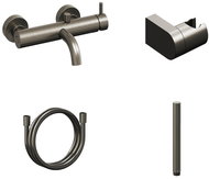 Ravak ES 022.20GB. +S Bathroom wall-mounted mixer with shower set, Graphite Brushed - Shower Set