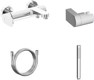 Ravak EL 022.00CR. +S Bathroom wall-mounted mixer with shower set, Chrome - Shower Set