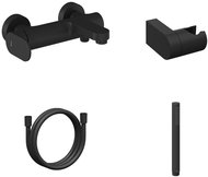 Ravak EL 022.20BLM. +S Bathroom wall-mounted mixer with shower set, Black Matt - Shower Set