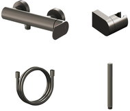 Ravak EL 032.20GB. +S Shower wall mixer with shower set, Graphite Brushed - Shower Set